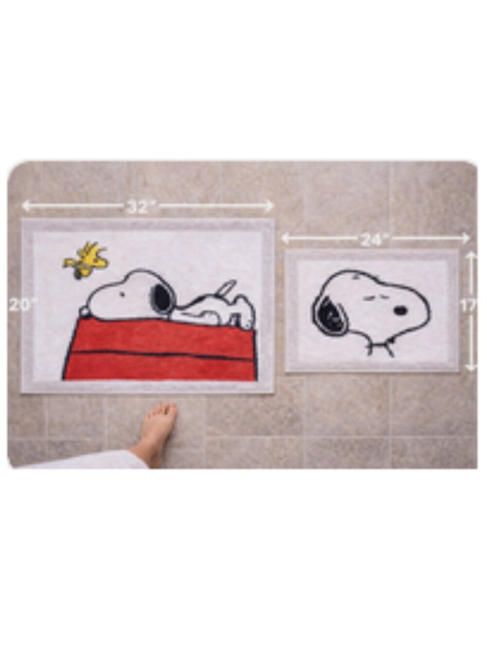 NWT & HTF ~ THE BIG ONE Peanuts 2-Pack Bathroom Rugs - Picture 11 of 16